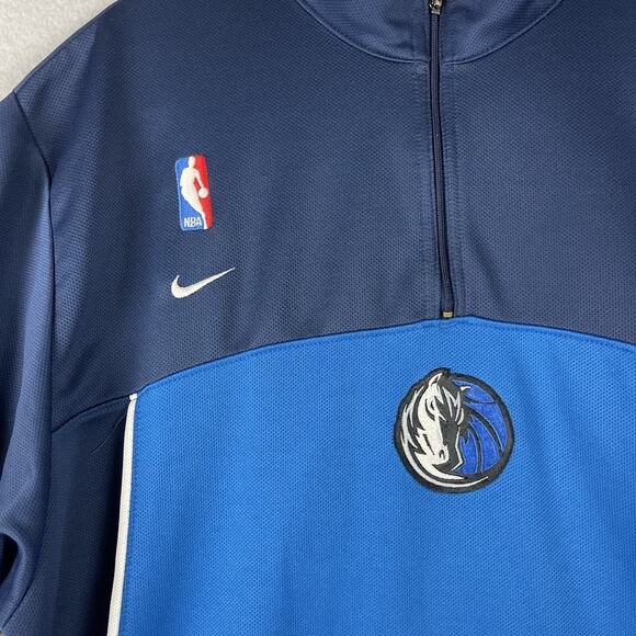 Nike Team Vintage Y2K NBA Dallas Mavericks Blue 1/4 Zip Pullover Mens XL - Picture 6 of 16